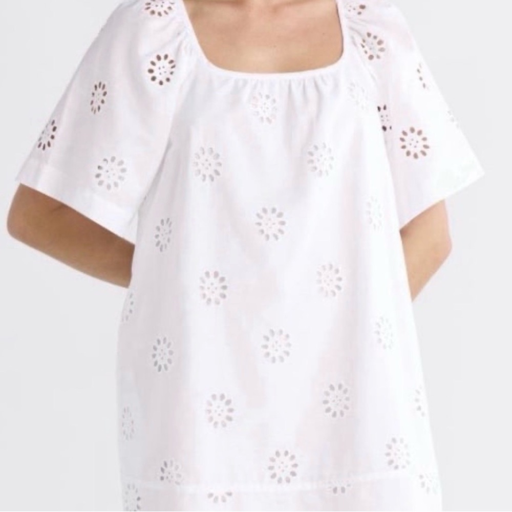 Free Assembly Cotton Eyelet Dress with Puff Sleeves XL NWT